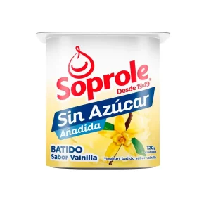 YOGHURT BATIDO SABOR VAINILLA SIN AZUCAR 120G SOPROLE